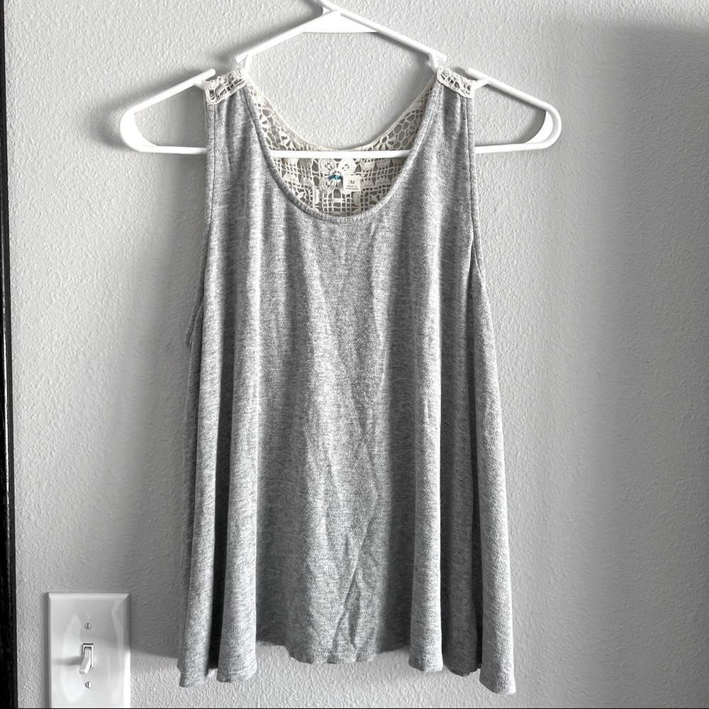 Flowy Crop Tank with Lace Back